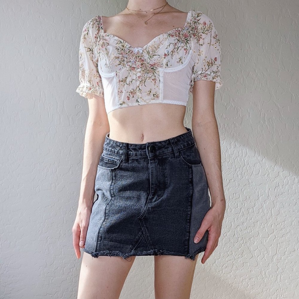 A Line Mini Denim Skirt
